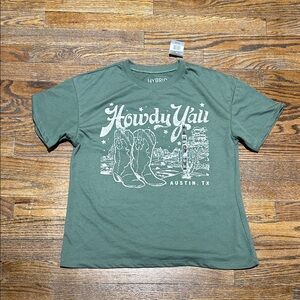 Howdy Y'all Austin TX Graphic Tee - Green